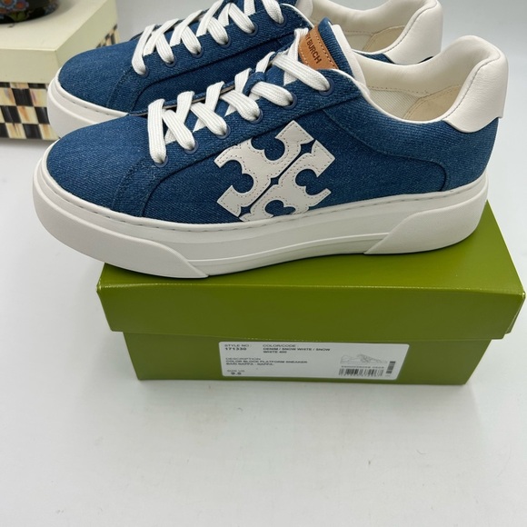 Women's Tory  Burch denim platform sneakers size 9.5 US - Picture 8 of 10